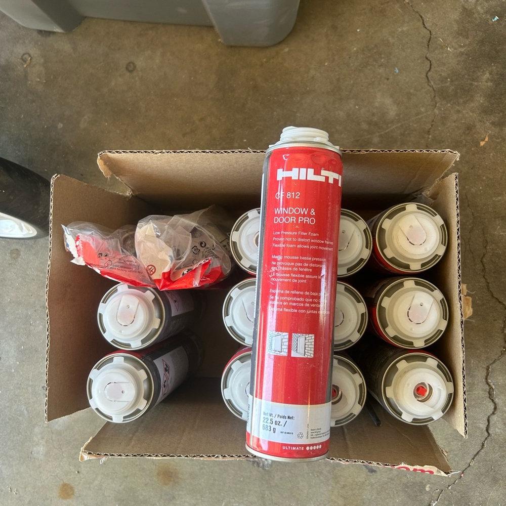 Hilti window and door foam.